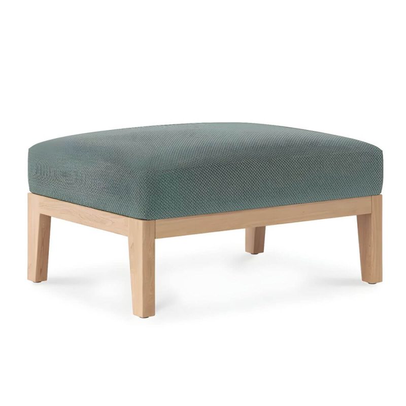 "Wood Frame Outdoor Sofa Water and UV Resistant Patio Sofa with Cushion - Ottoman"