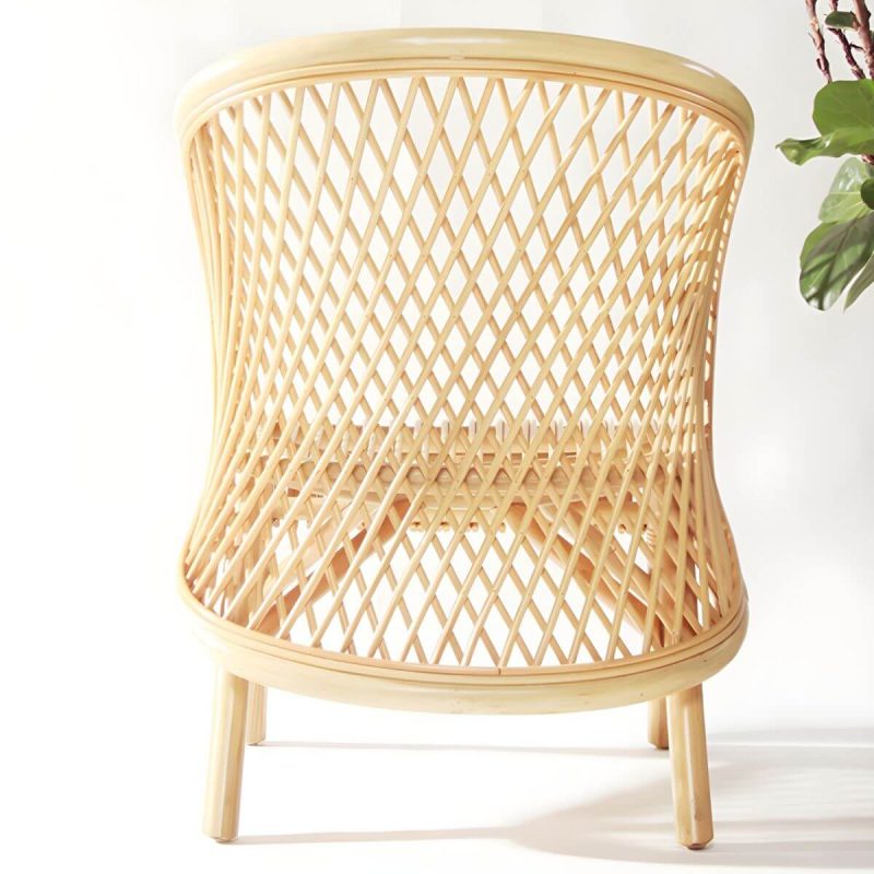 "Tropical Matte Finish Patio Chair Assembled Wicker with Arms - Nut-Brown 4 Piece Set"