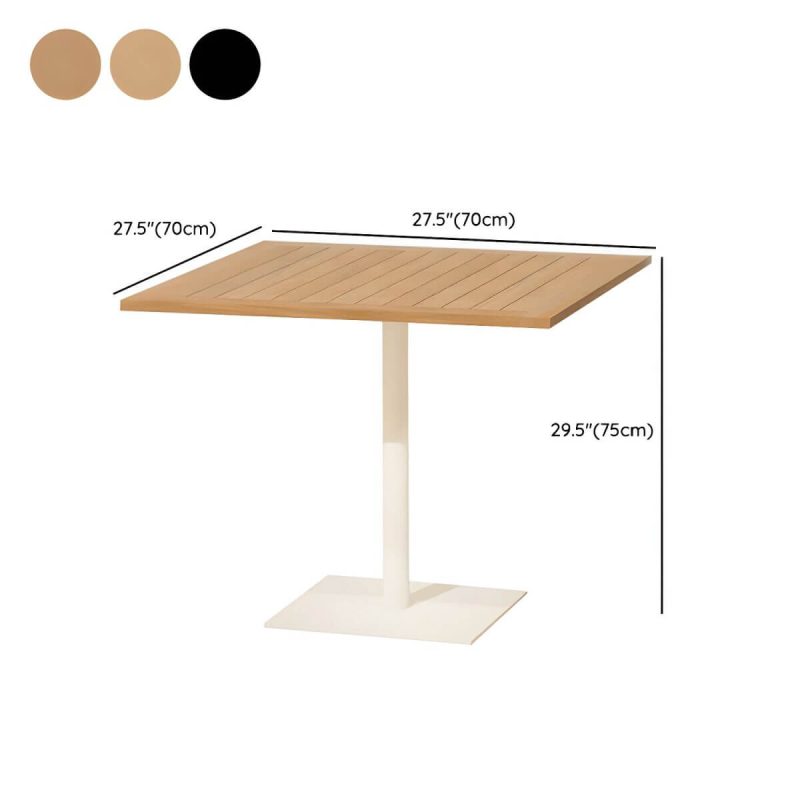 "Dimension of Contemporary Metal Frame Patio Table Water Resistant Dining Table - Table Only 27.6"L x 27.6"W x 29.5"H Black Square"