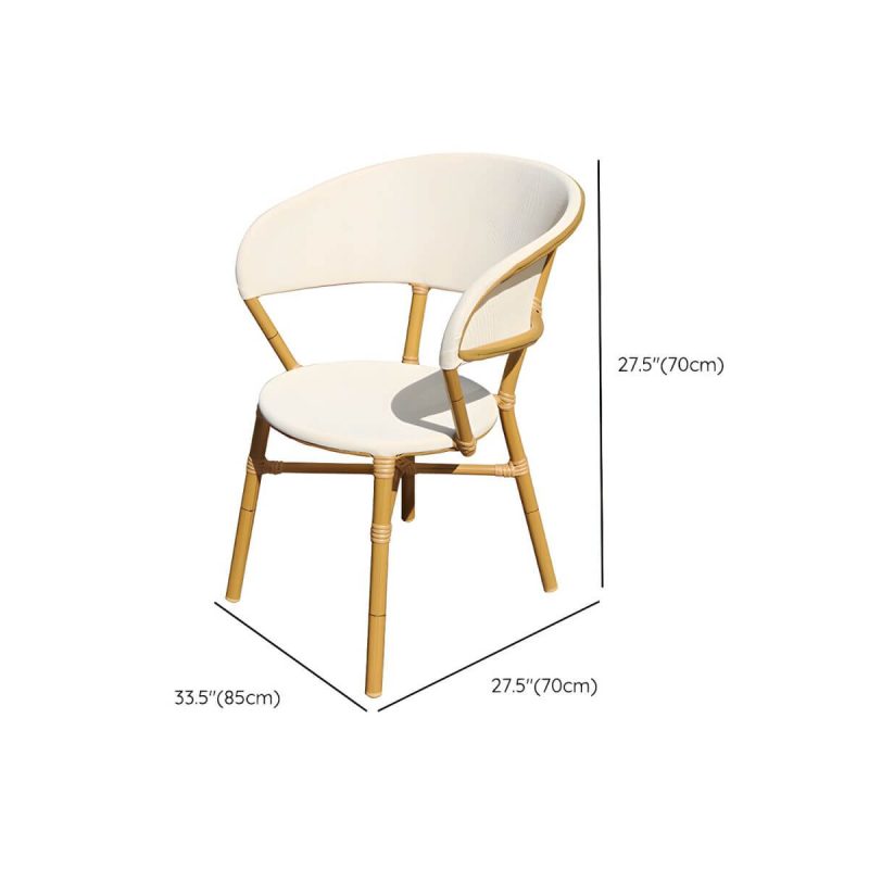 "Dimension of Modern Patio Dining Side Chair Metal Outdoor Bistro Chairs with Arm - 1 Piece"