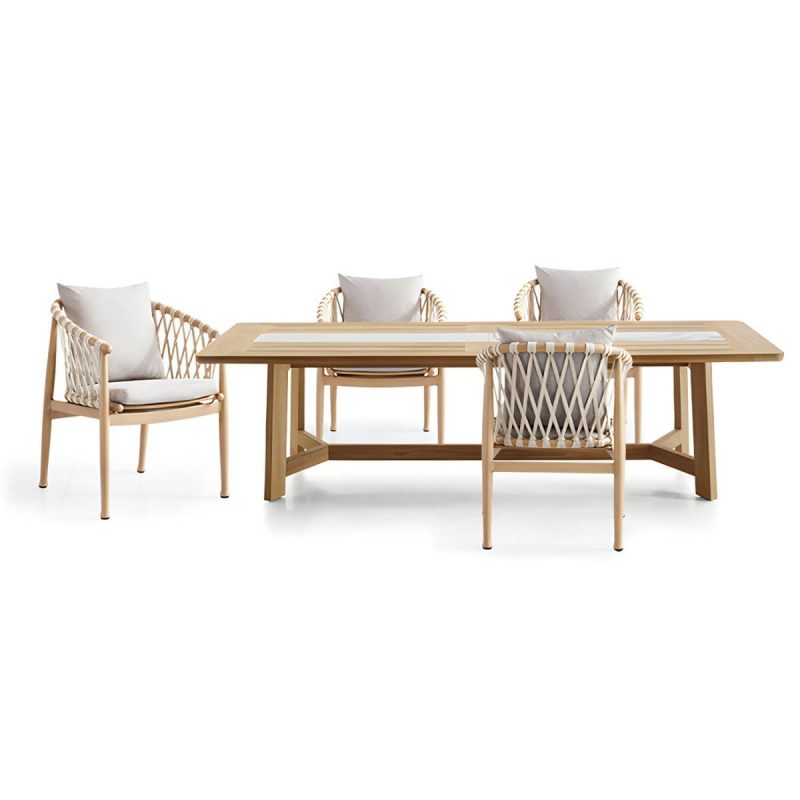 "Teak Wood Water Resistant Dining Table Outdoor Solid Wood Patio Table in Brown - Table Only 47.2"L x 47.2"W x 29.5"H"