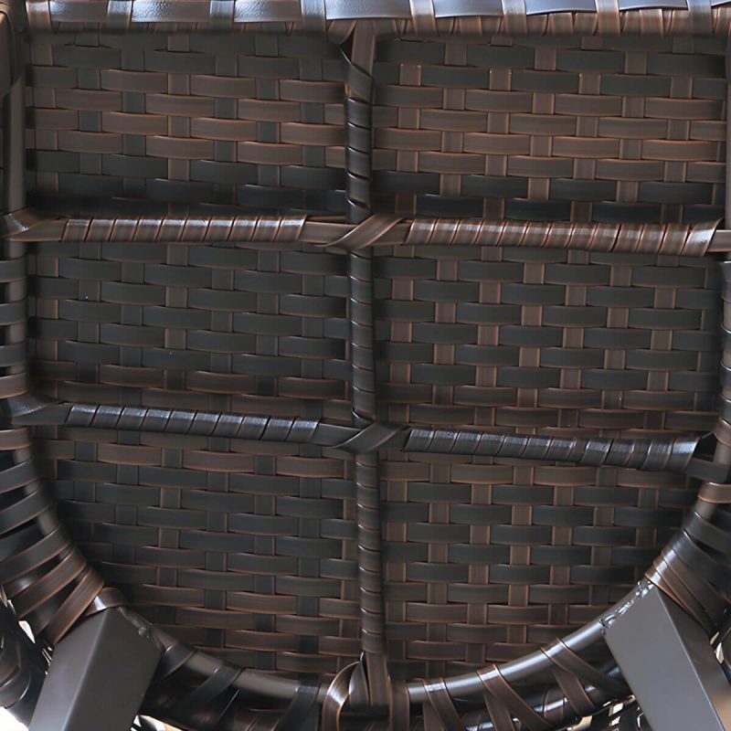 "Traditional Brown Wicker Arm Chair with Wicker Back for Patio Dining, UV Resistant and Non-Swivel - 8 Piece Set"