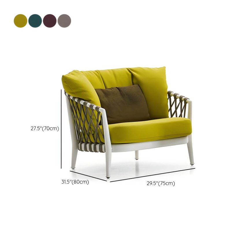 "Dimension of French Country Metal Frame Patio Sofa Water Resistant Outdoor Sofa with Cushion &Pillows - 30"L x 31"W x 28"H Dark Green"