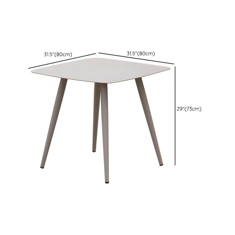 "Dimension of Gray Modern Metal Dining Room Chair and Table Set with Chairs - Table & Chair(s) 31.5"L x 31.5"W x 28.7"H 2 Champagne"