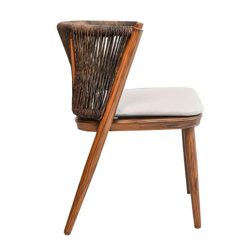 "Contemporary Wood Dining Table Set with 4 Legs Chairs for Courtyard - Table & Chair(s) 47"L x 22"W x 29.5"H 2 Walnut"