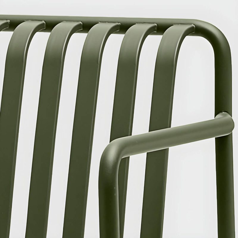 "Industrial Metal Outdoor Bistro Chairs Open Back Dining Chairs in Green - 22"L x 19"W x 31"H 4 Piece Set"