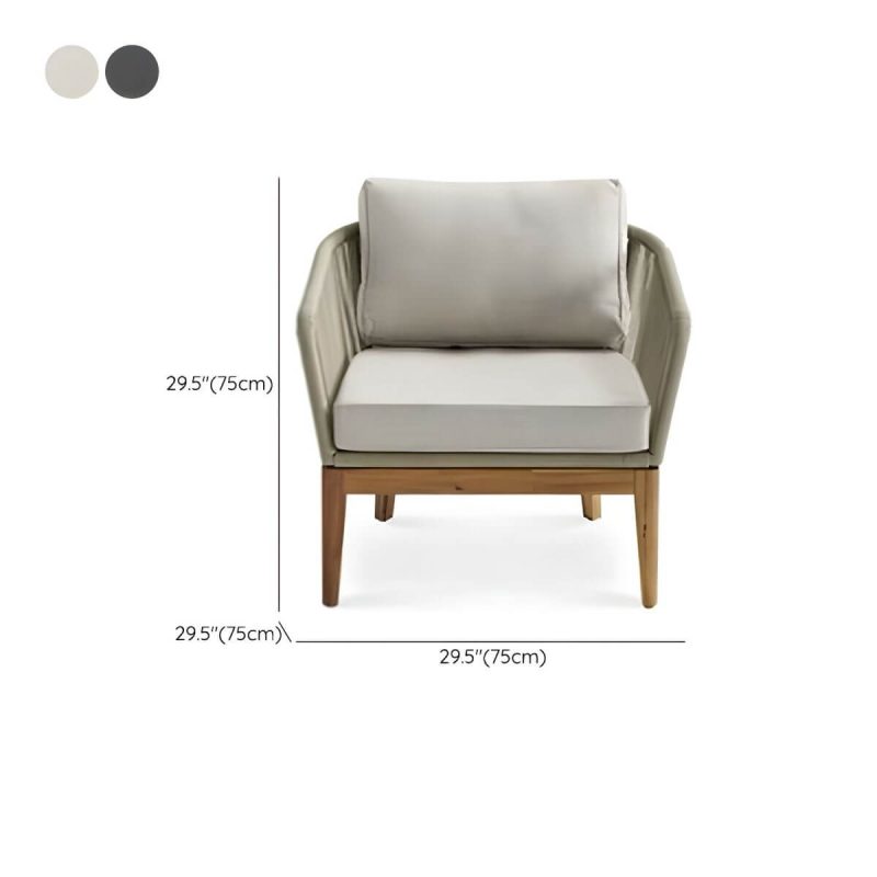 "Dimension of Water-resistant and Durable Metal Frame Modern Sofa with Waterproof Cushions - White 1-Seater Sofa"