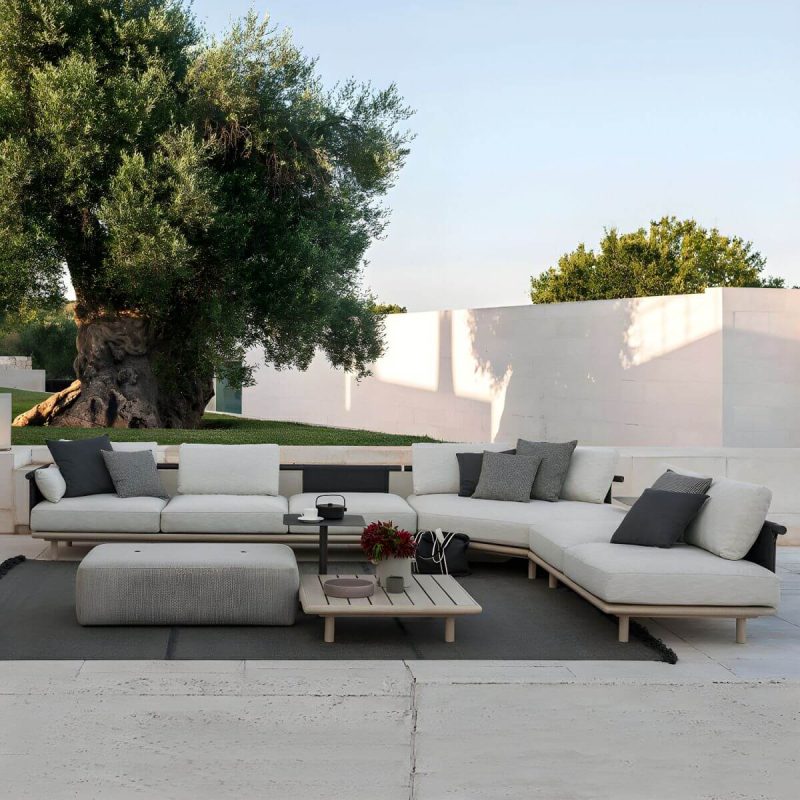 "Black Metal Waterproof Modern Upholstered Sofa with Cushions and Pillow - Armless Single Chair"