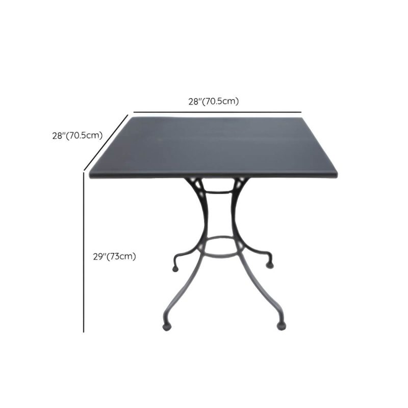 "Dimension of Metal Modern Brown Patio Dining Set with Stackable Chairs and Weatherproof Durability - Table & Chair(s) 70 x 70 x 73 cm 4"