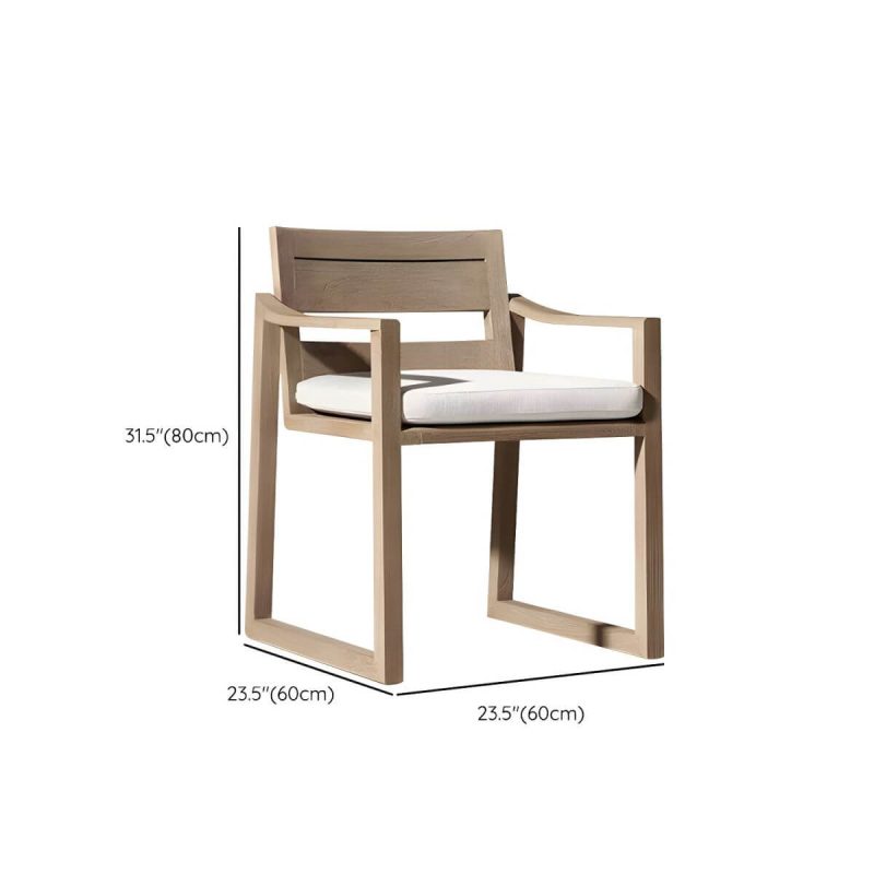 "Dimension of Modern Dining Side Chairs Solid Wood Natural RemovableUV Protective Finish Cushion - With Arms 1 Piece"