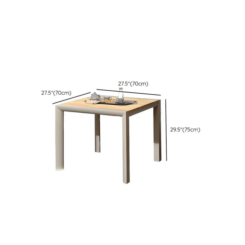 "Dimension of Contemporary Brown Dining Room Set with Rectangular Table and Chairs Dining Set - 27.6"L x 27.6"W x 29.5"H Table Zero"