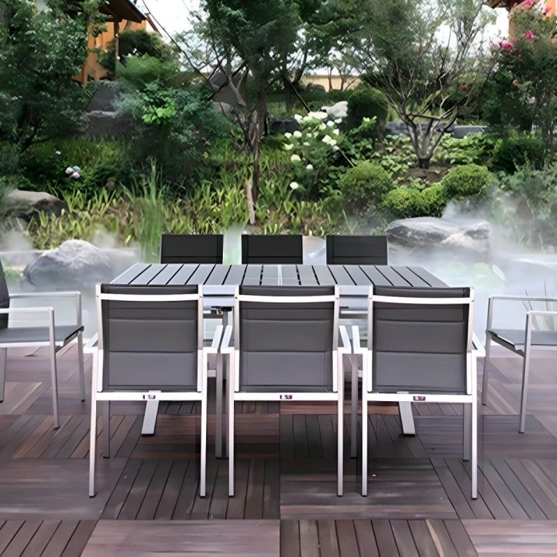 "Stacking Metallic Antique Finish Patio Chair Industrial Style without Cushions - 4 Piece Set"