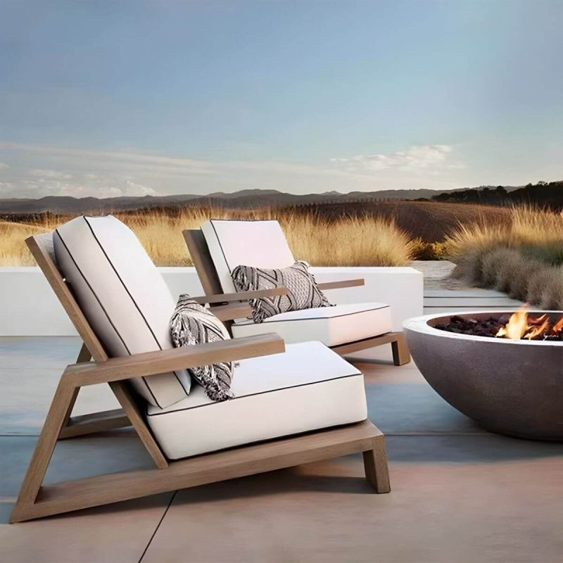 "Modern Water Resistant Natural Wicker Patio Sofa with Cushions and Pillows - 1-Seater Sofa"