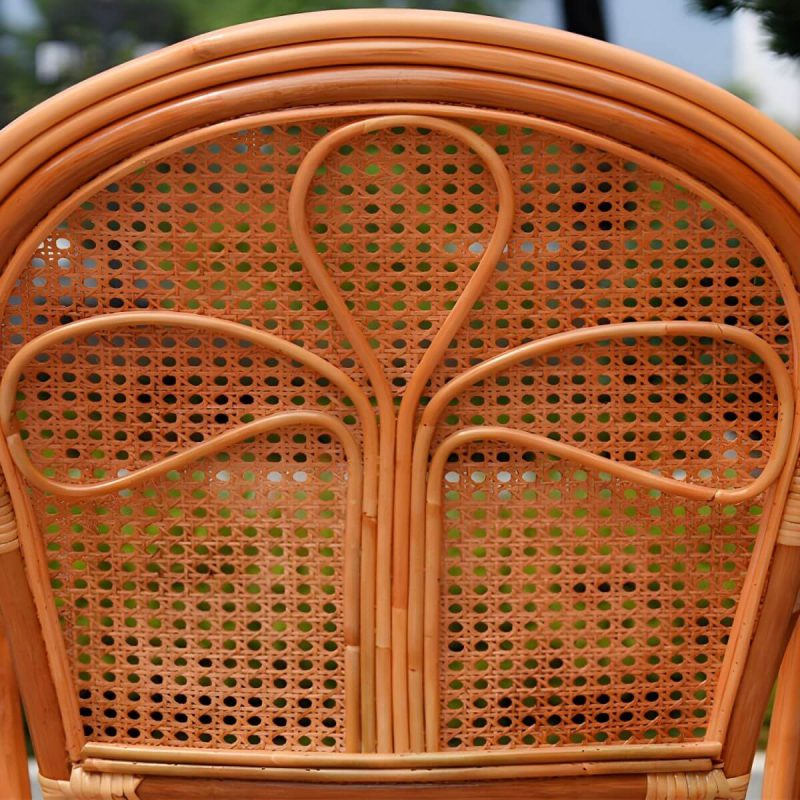 "Traditional 40.55" Height Solid Color Rattan Outdoor Dining Armchair - Dark Brown 1 Piece"