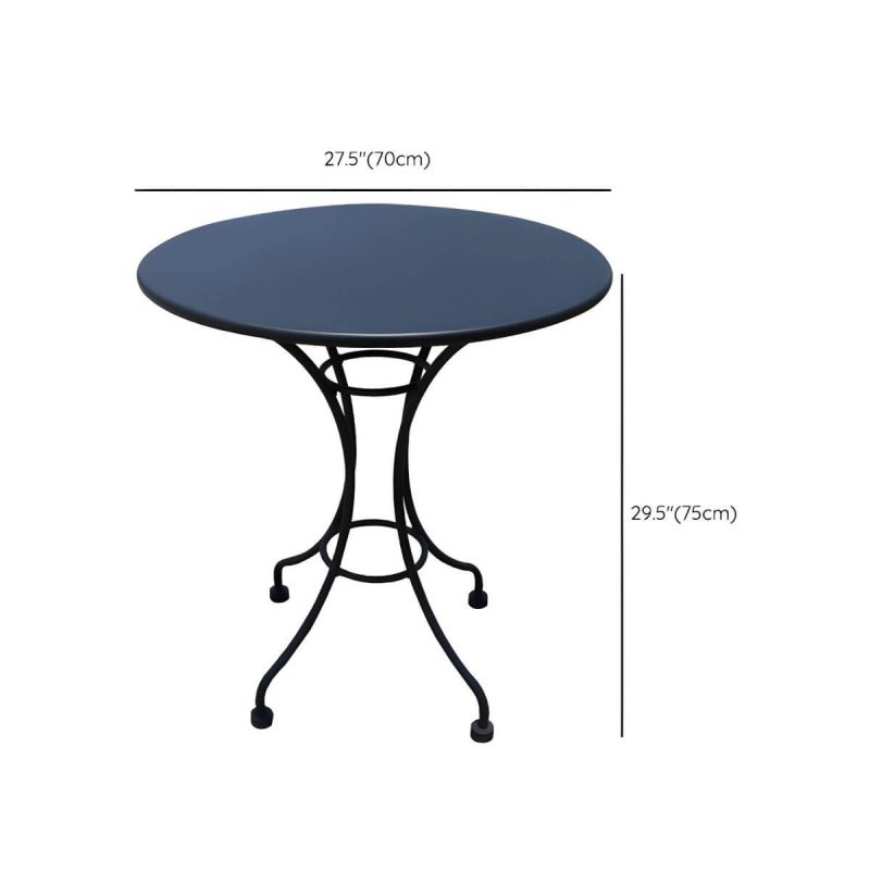 "Dimension of Modern Geometric Waterproof Courtyard Table Metal Base Outdoor Table - Table Only Round Black 27.6"L x 27.6"W x 29.5"H"