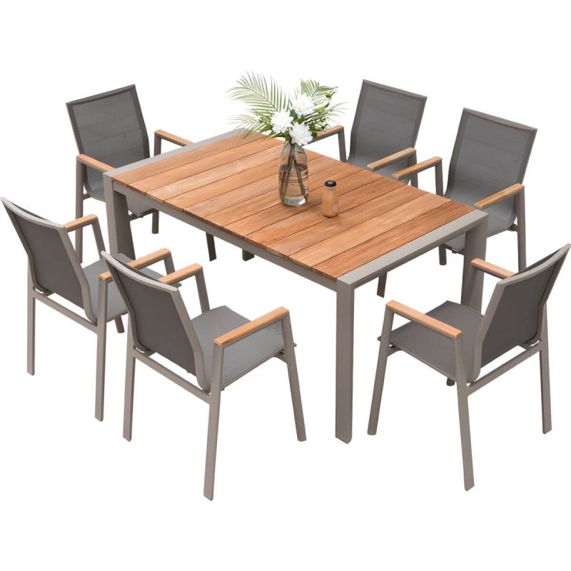 "Contemporary Brown Dining Room Set with Rectangular Table and Chairs Dining Set - 27.6"L x 27.6"W x 29.5"H Table Zero"