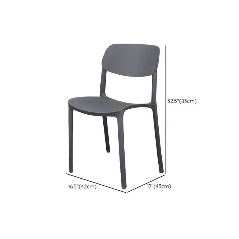"Dimension of Stacking Dining Armchair Contemporary Plastic Patio Arm Chair - 17"L x 17"W x 33"H 2 Piece Set"