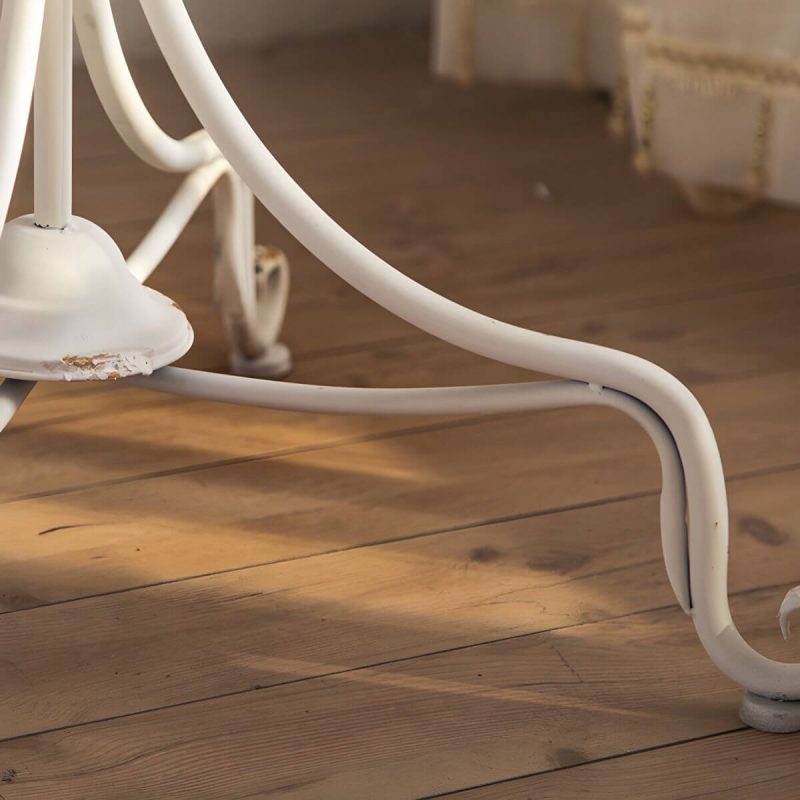 "Round Shape Patio Table Contemporary Style Metal Scratch Resistant in White - Textured White Table Only"