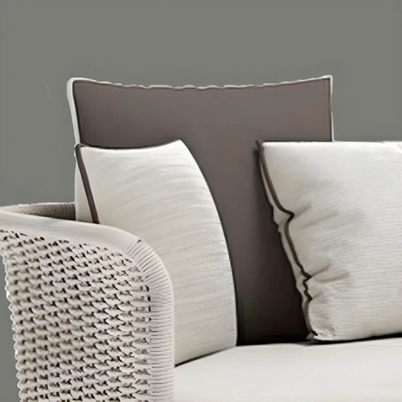 "Modern 31.5 Inch Cord Sofa Pillow Included Outdoor Patio Furniture - 3-Seater Sofa"