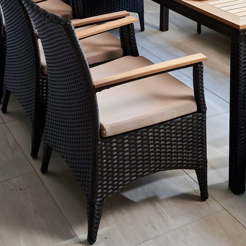 "Boho 1/5/7/9 Pcs Patio Dining Table Set Wood Dining Table Set - Table & Chair(s) 55.1"L x 31.5"W x 29.5"H 6"