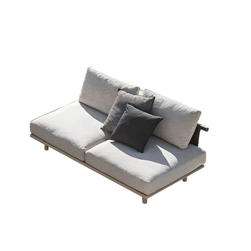 "Scandinavian Wood Frame Outdoor Sofa UV Resistant Patio Sofa with Cushion - 2-Seater Sofa"