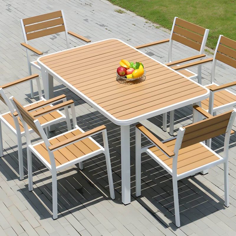 "Contemporary White Dining Table Set with Chairs for Courtyard - Table & Chair(s) 32"L x 32"W x 30"H 4"