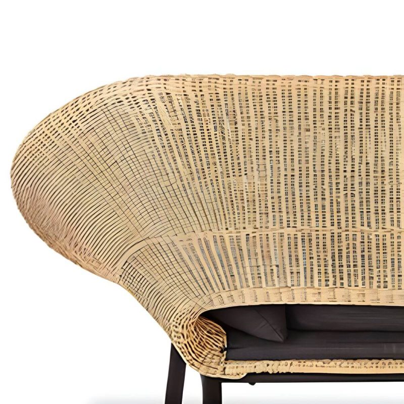 "Wicker Natural Water Resistant and UV Resistant 1 Piece Outdoor Patio Sofa - Loveseat"