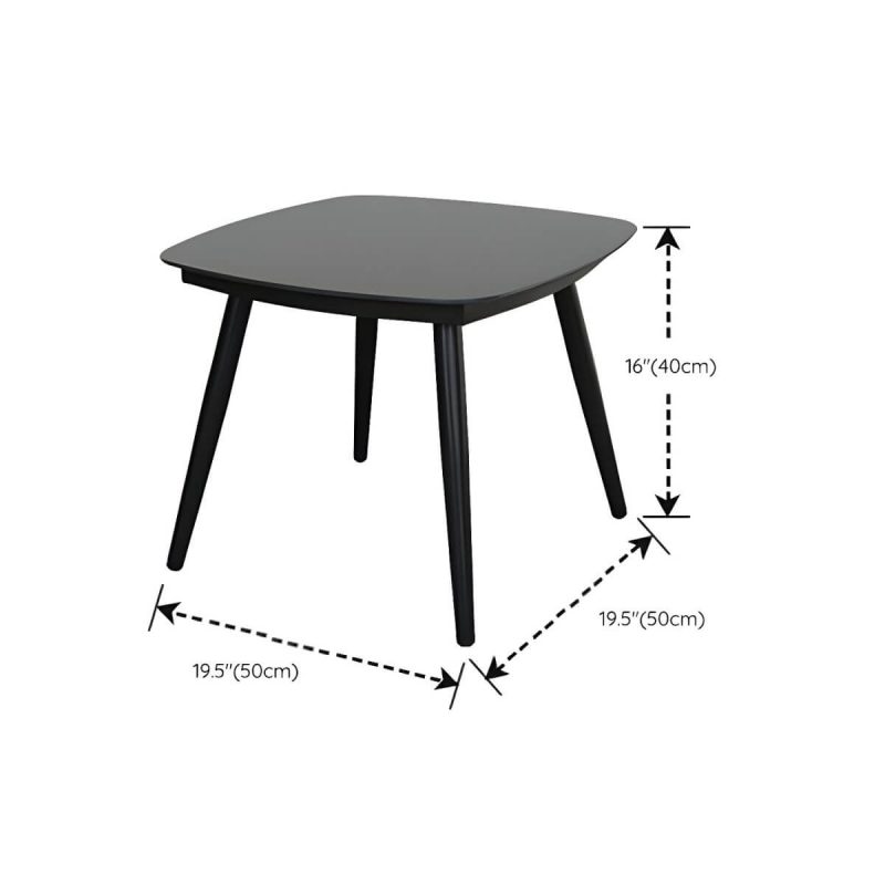 "Dimension of Black Metal Modern Patio Dining Set with Square Table and Stackable Chairs - Table & Chair(s) 2"