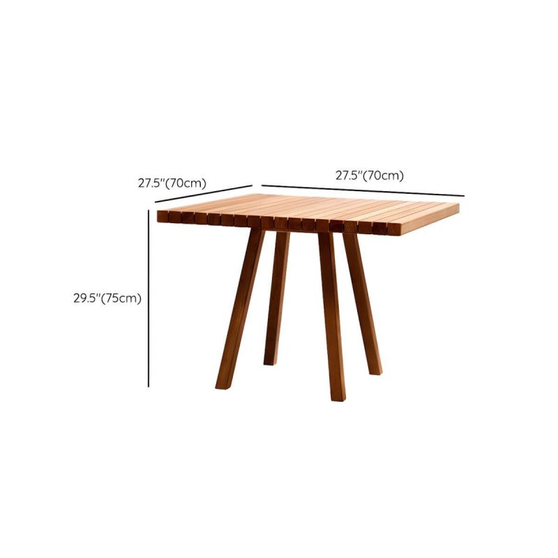 "Dimension of Modern Patio Dining Table Set 1/3/6/11 Pcs Wood Frame Patio Dining Table and Chairs - Table 27.6"L x 27.6"W x 29.5"H Zero Brown"
