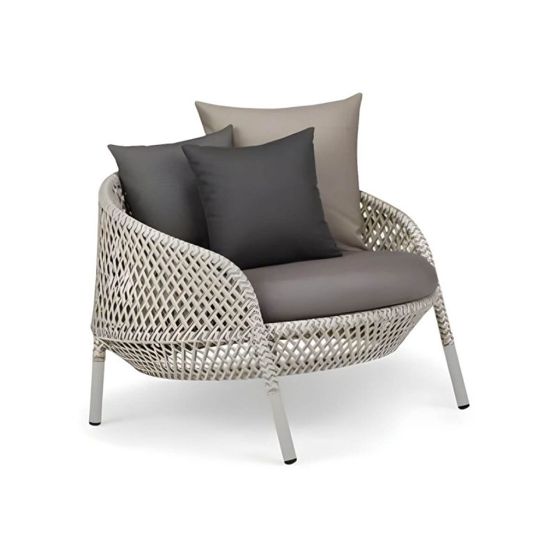 "Metal Frame Symmetrical Contemporary Patio Sofa with Pillow Cushions - White 31"L x 33"W x 31"H"