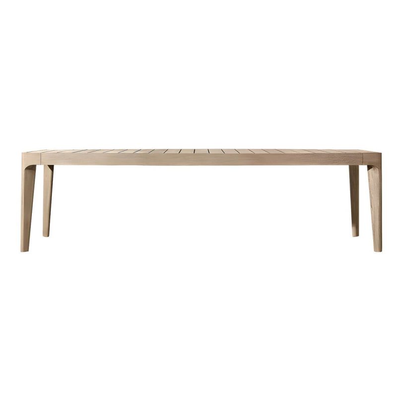 "Elegant Teak Wood Weatherproof Patio Dining Set with Modern Design - Table 118.1"L x 39.4"W x 29.5"H"