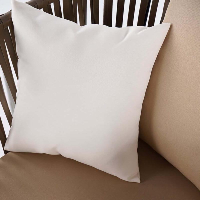 "Traditional Outdoor Hanging Chair Rattan Porch Swing Chair with Khaki Cushion Pillow"