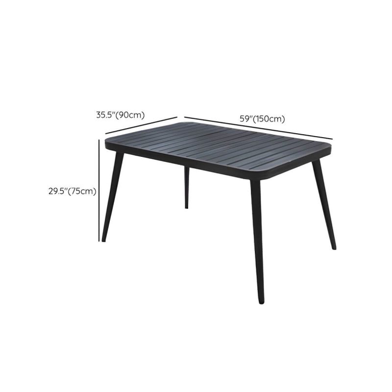 "Dimension of Modern Aluminium Waterproof Courtyard Table Geometric Outdoor Table - Table Only 59.1"L x 35.4"W x 29.5"H"
