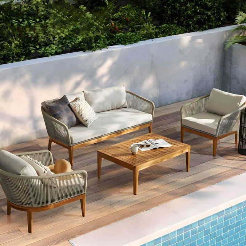 "Water-resistant and Durable Metal Frame Modern Sofa with Waterproof Cushions - White 1-Seater Sofa"