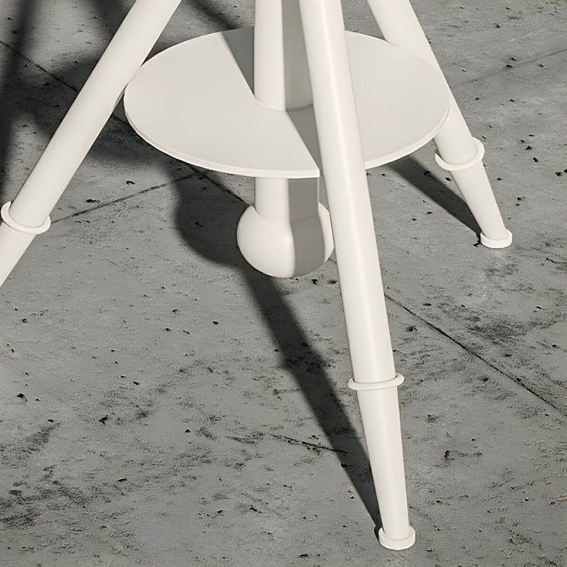 "White Pine Patio Table Contemporary Style Round Shape with Metal Legs - Table Only"