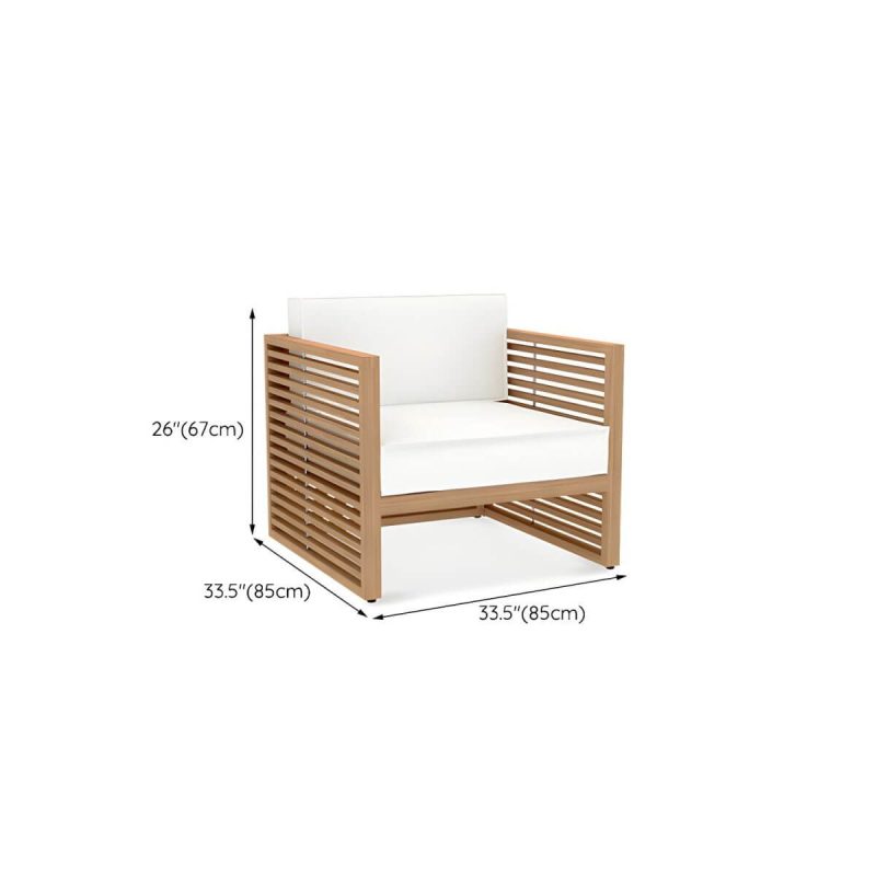 "Dimension of Contemporary Water Resistant Patio Sofa Solid Wood Outdoor Patio Sofa - White 33"L x 33"W x 26"H"