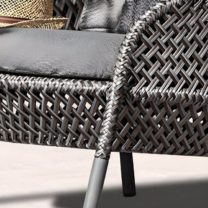 "UV and Water Resistant Patio Sofa 31.49" Wide Outdoor Sofa with Cushion - Black 31"L x 31"W x 43"H"