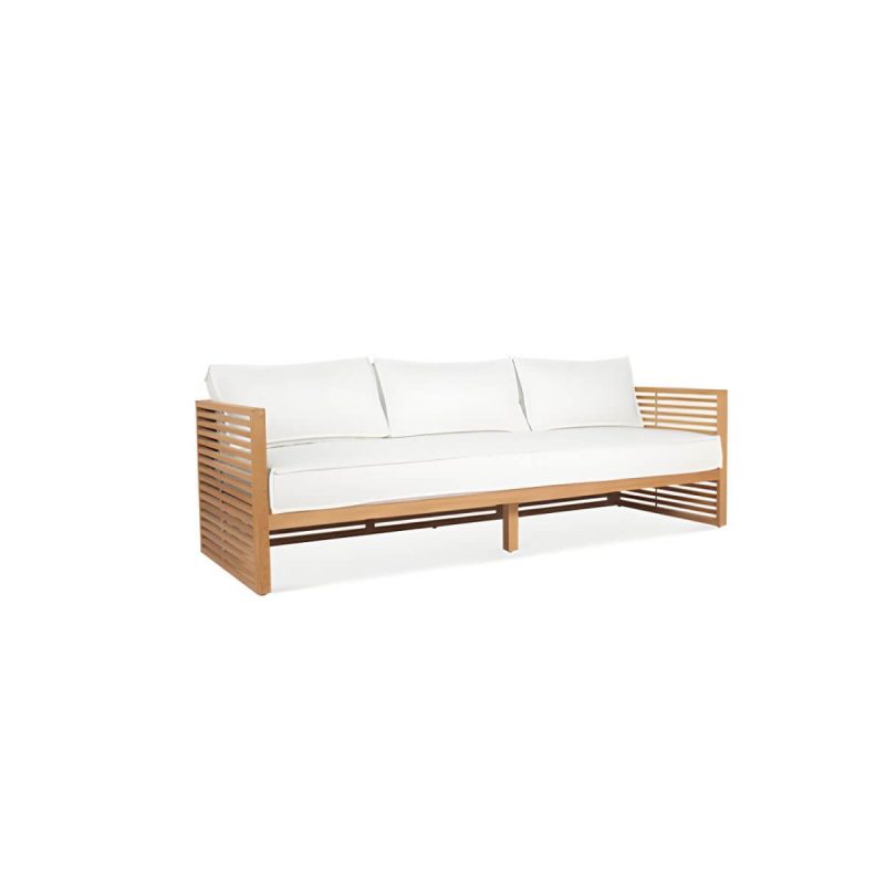 "Contemporary Water Resistant Patio Sofa Solid Wood Outdoor Patio Sofa - White 79"L x 33"W x 26"H"