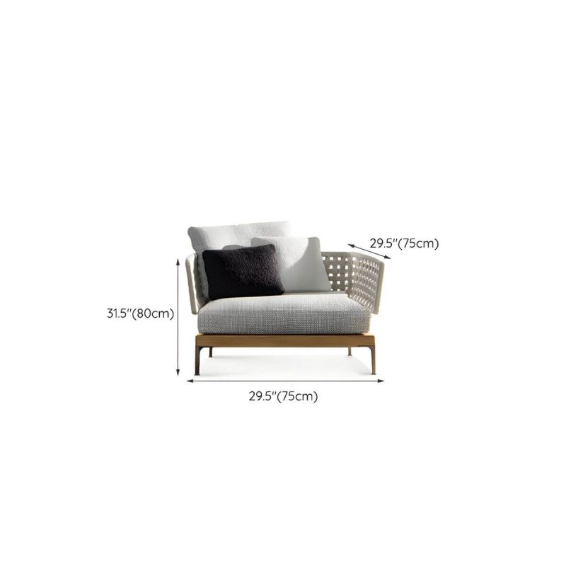 "Dimension of Scandinavian Patio Sofa Water Resistant Gray Outdoor Patio Sofa - Sofa Aluminum 29.5"L x 29.5"W x 31.5"H"