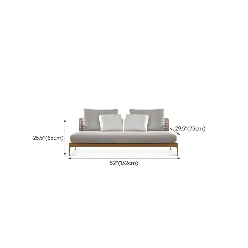 "Dimension of Scandinavian Patio Sofa Water Resistant Gray Outdoor Patio Sofa - Sofa Aluminum 52"L x 30"W x 26"H"