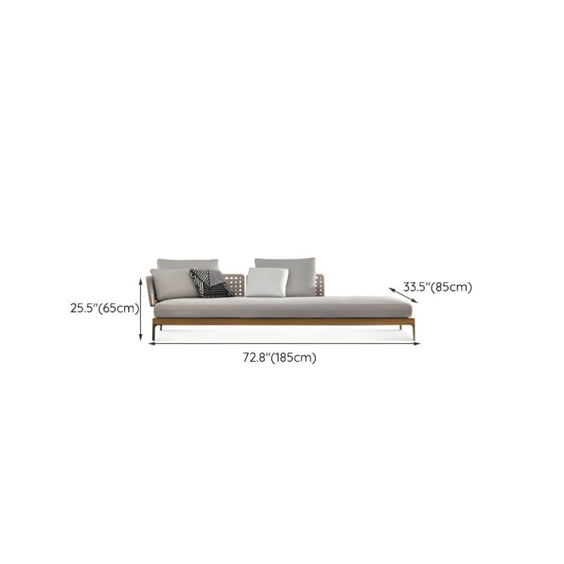 "Dimension of Scandinavian Patio Sofa Water Resistant Gray Outdoor Patio Sofa - Aluminum 73"L x 33"W x 26"H Left Chaise Lounge"