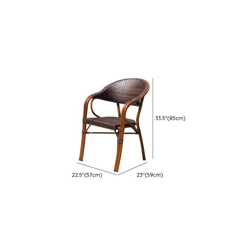 "Dimension of Modern Style Steel Frame UV and Water Protective Outdoor Dining Chair - 22"L x 23"W x 33"H 2 Piece Set"