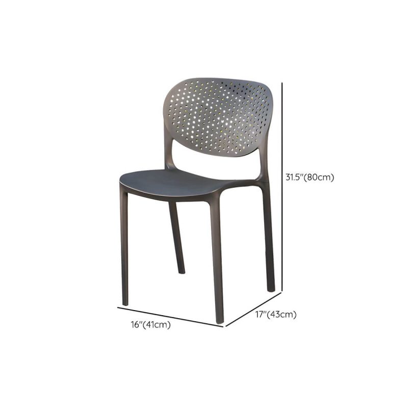 "Dimension of Stacking Dining Armchair Contemporary Plastic Patio Arm Chair - 16"L x 17"W x 31"H 2 Piece Set"