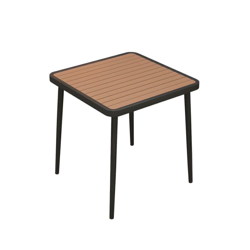 "Brown Wooden Patio Table Contemporary Style in Rectangular/Square Shape - Table Only 29.5"L x 29.5"W x 29.5"H Black"