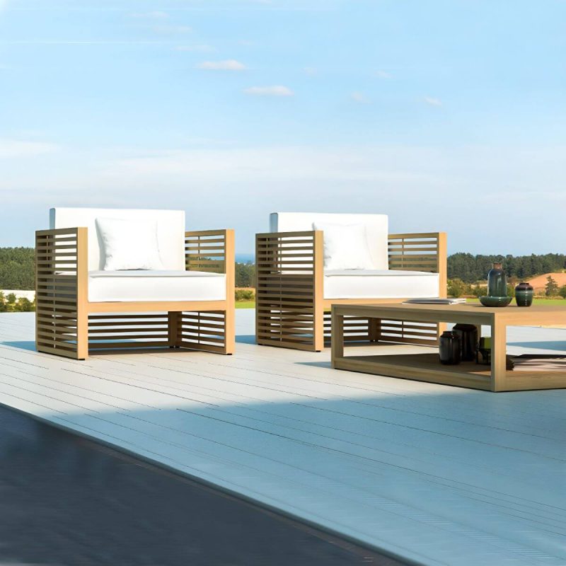 "Contemporary Water Resistant Patio Sofa Solid Wood Outdoor Patio Sofa - Gray 63"L x 33"W x 26"H"