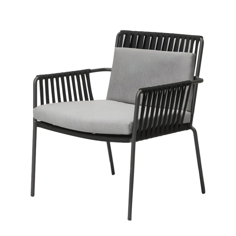"Modern Dining Armchair with Cushions and Arm Water Resistant - Brown 4 Piece Set Rope"