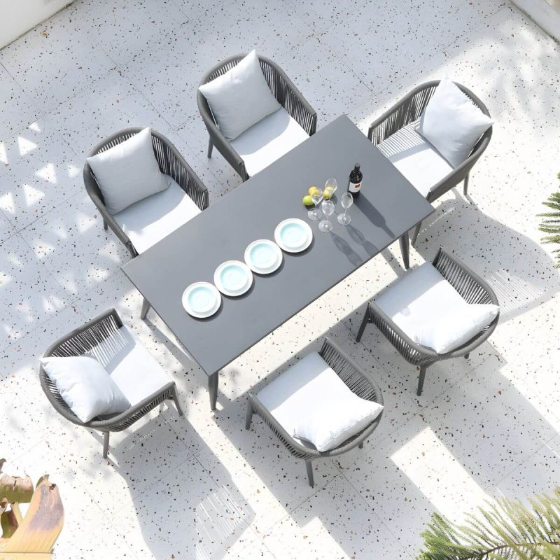"Tropical Style Metallic Patio Chair Antique Finish with Cushions - 2 Piece Set"