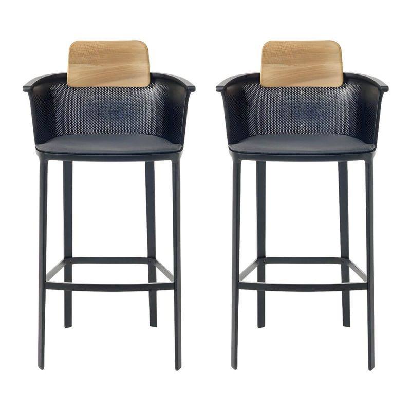"Contemporary with Arm Dining Chairs Metal Patio Dining Side Chair - 2 Piece Set Stainless Steel"