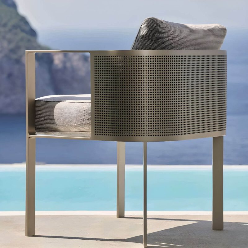 "Metal Water Resistant and UV Resistant 1 Piece Patio Sofa with Cushions - 59"L x 59"W x 26"H Daybed"