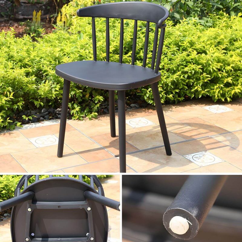 "Stacking Dining Armchair Contemporary Plastic Patio Arm Chair - 16"L x 19"W x 30"H 4 Piece Set"